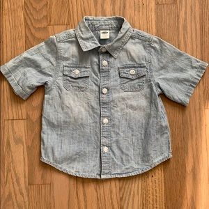 Old Navy Toddler Denim Short Sleeve Shirt 12-18mo
